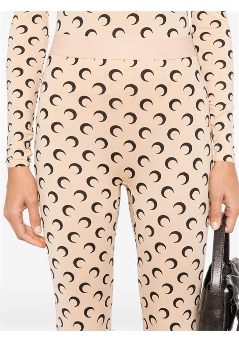 leggins moon printed jersey donna beige e neri MARINE SERRE | WPA111ACJER0001TA10